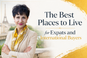 Elegant French lifestyle scene showcasing diverse regions ideal for living in France