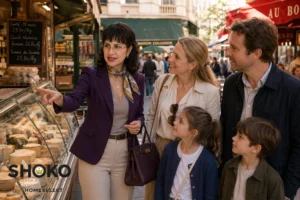 Expat shopping at a traditional Paris open-air market